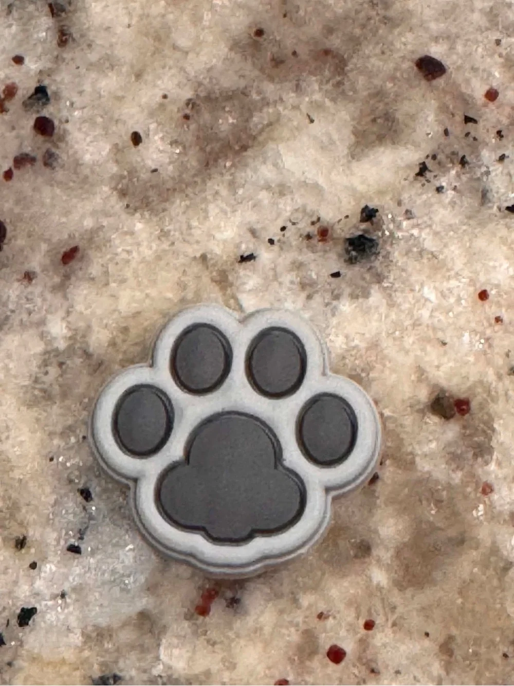 CROCS Gray Paw Print Jibbitz Charm